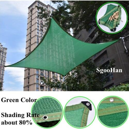 Green 6-Pin Anti-UV Sunshade Net Outdoor Awning Garden Greenhouse Plant Shelter Car Cover Shading Net Swimming Pool Shade Sail