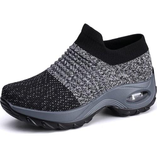 2021 Women Air Cushioned Casual Shoes Mesh Breathable Walking Shoes Outdoor Lightweight Comfortable Platform Shoes for Women