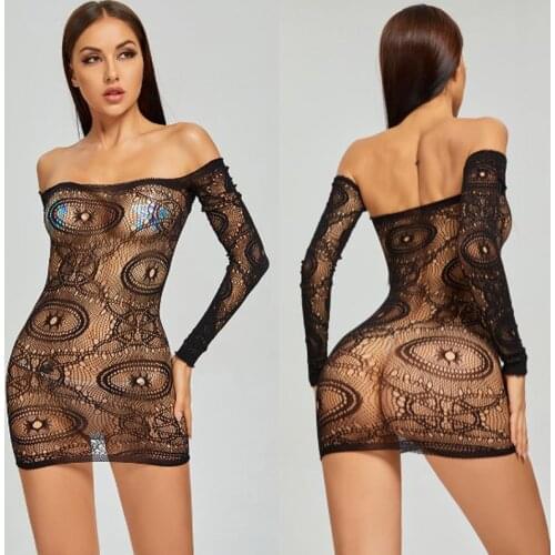 Women Erotic Lingerie Mesh Perspective Strap Polka Dot Temptation Fishnet Underwear See Through Transparent Hollow Out Hip Skirt