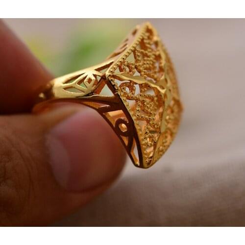 Annayoyo Ring for Women,Gold Color Ethiopian Wedding Ring/Arab Items/Africa Jewelry/Nigeria/Middle East