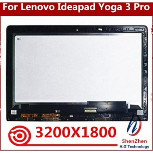 Original For Lenovo Ideapad Yoga 3 Pro 13 LCD Touch Digitizer Assembly With Frame 3200x1800 5D10G97569