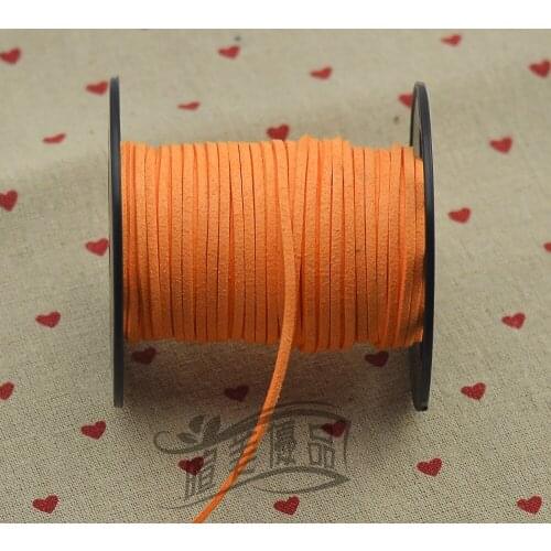 1pc/lot DIY jewelry accessories, 2.5X1.5 Shallow orange South Korea plush leather cord 100 yards free shipping