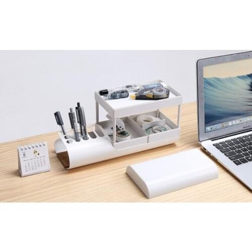 1PC Office Desktop Stationery Box Pen holder Storage Box Plastic Creative Multifunctional Jewelry Cosmetic Box Container OK 0708