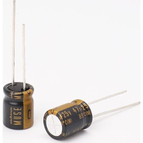 10 Pieces Nichicon Audio Capacitor Coupling Filter Capacitor 47uf 25v KZ Series 25v 47uf 10x12.5mm