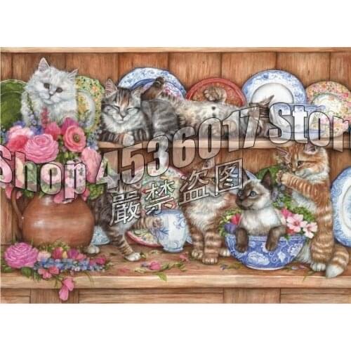 5d Diy Diamond Painting Christmas Kittens animals Art Cross Stitch Diamond Embroidery Cats Flowers Full Mosaic Home Decor Gifts
