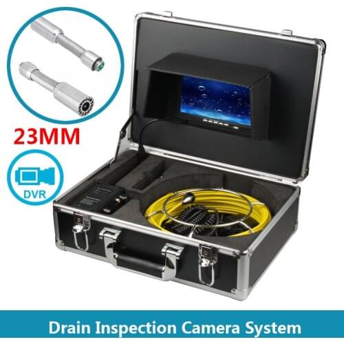 7Inch LCD Screen Monitor Drain Inspection Camera System 23MM Camera Head With DVR Function 20M Cable Reel With Sun-Visor