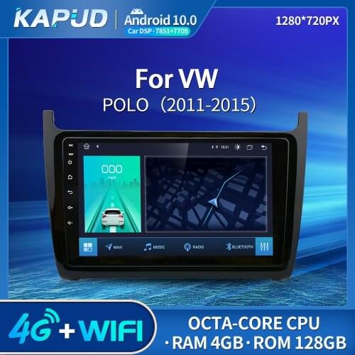 Kapud Android 10.0 Car Multimedia Video Player 9" For Volkswagen POLO 2011-2015 Radio Stereo BT GPS Wifi DSP Navigation