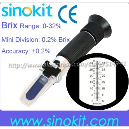 CE Certification Brix 0-32% Sugar/ Fruit Juice Hand -held Refractometer RHB-32ATC
