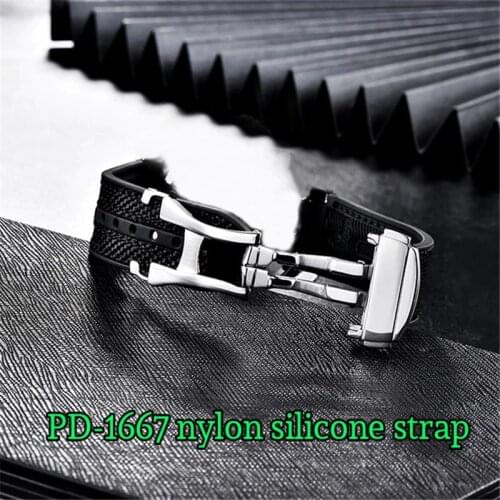 PAGANI DESIGN PD1667 007 Watches men Original NATO watch strap Silicone/Stainless strap 20mm