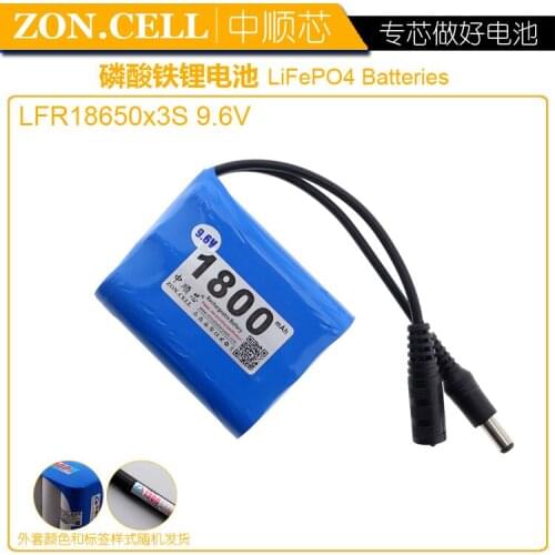 CIS core 1800mAh cylindrical 18650 lithium iron phosphate battery pack 9.6V LED flashlight battery