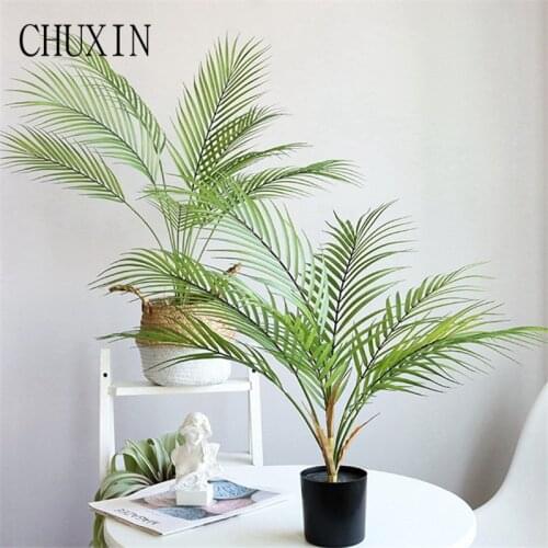 Home Green Potted Simulation Plants Plastic Coconut Palm Turtle Leaf Decorations For Home Wedding Background DIY Fake Plants