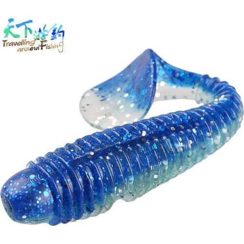 Travelling 5Pcs Soft Lure 95mm 7.2g T-tail Fishing Lures 11 Colors Isca Artificial Pesca Leurre Peche Fishing Trackle