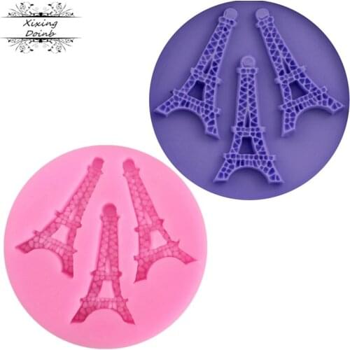 Paris tower shaped cake decoration mold fudge chocolate silica gel mold food safety Candy Mold