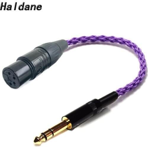 Haldane HIFI 6.35mm 1/4 Male to 4-Pin XLR Female Balanced Connect TRS Audio Adapter Cable 6.35mm to XLR Silver Plated Connector