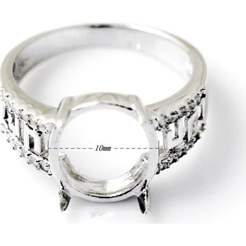 Beadsnice 925 Sterling Silver Semi Mount Ring Settings Wholesale Ring Blanks Fit 10mm Round Stone DIY Crafting 27351