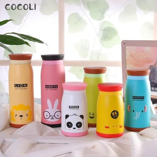 Fashion Cartoon Animals Thermos Bottle Children Student Cute Thermo Mug Stainless Steel Belly Cup Thermos Thermocup