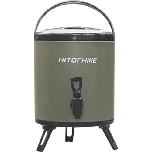 6L Outdoor Portable Camping Insulation Bucket With Faucet Large Capacity Stainless Steel Sealing Bucket Camping Equipment