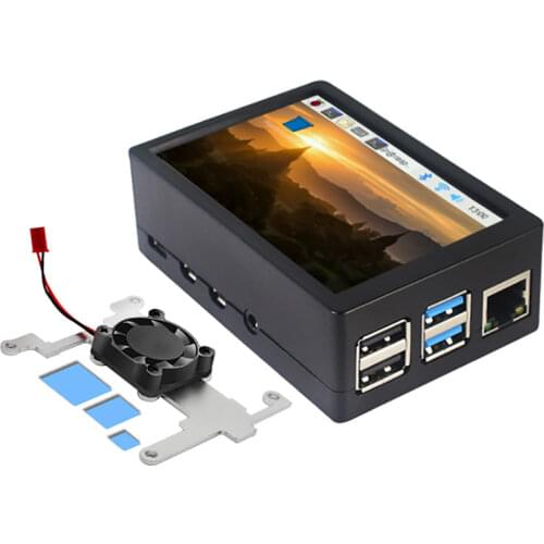 Raspberry Pi 3.5 inch Touchscreen 480*320 Resolution Display TFT LCD with Cooling Fan ABS Case for Raspberry Pi 4 3 Model B 3 B