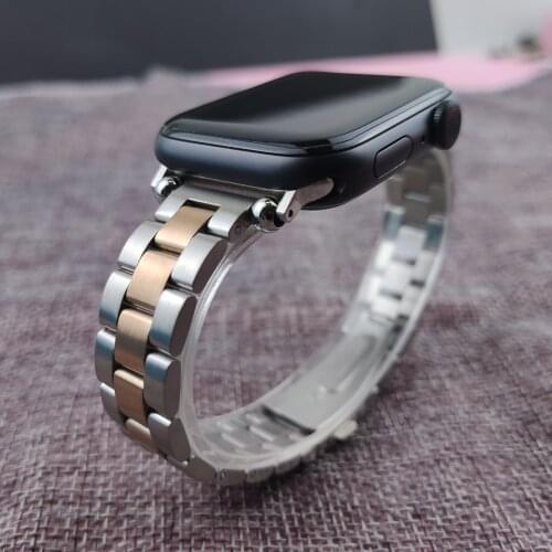 For apple watch 6 40mm 44mm strap slim stainless steel band for iwatch se 5 4 3 38mm 42mm thin correa women girls wristbands
