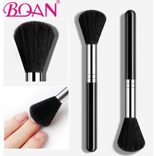 BQAN 1pc Black Nail Cleaning Brush Tool Nail Art Care Manicure Pedicure Soft Remove Dust Powder Small Angle Clean Brush