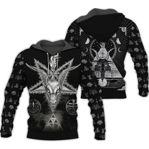 Pentagram 3D Print Hoodies Gothic Satan Sweatshirts Men New Autumn Spring Brand Hooded Hoodie Hip Hop Mens Sweatshirt Hoody T81