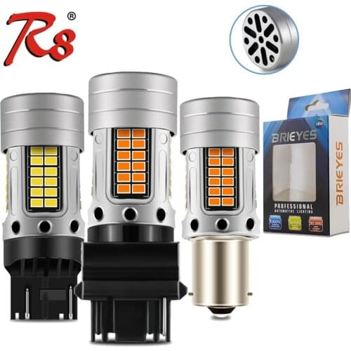 High Power Fan Cooling 2pcs 1156 1157 3156 3157 7440 7443 PY21W Car LED Turn Reverse Tail Brake Lamp DRL 24Watt 12V Error Free