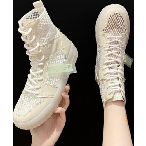 Women Sandals 2021 Summer Flat Gladiator shoes For Woman Mesh Hollow Out Chunky Sandal Women Breathable Net yarn boots