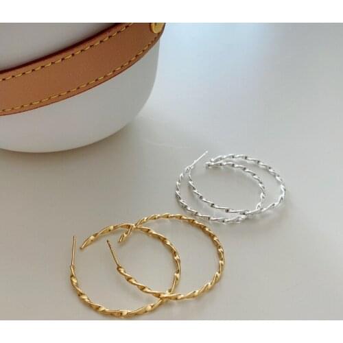 100% 925 Sterling Silver Big Round Circle Ear Ring Earings Fashion Classic Hoops Earrings for Women Jewelry