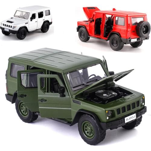 1:32 Scale Diecast Alloy Metal Collection Car Model For BAIC Beijing Auto BJ80J Off-Road Vehicle SUV Sound&Light Toys