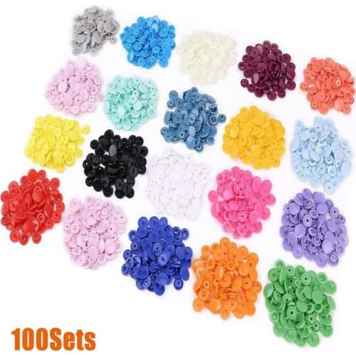 200Sets Round Plastic Snaps Button Fasteners T3 Garment Accessories For Baby Clothes Clips Quilt Cover Sheet Button