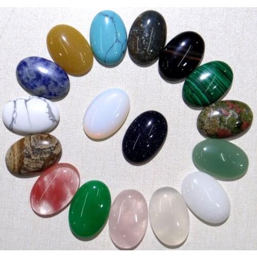 20*30mm Natural stone Quartz crystal Turquoises aventurine Cabochon Pendant for diy Jewelry making necklace Accessories10pcs Z2