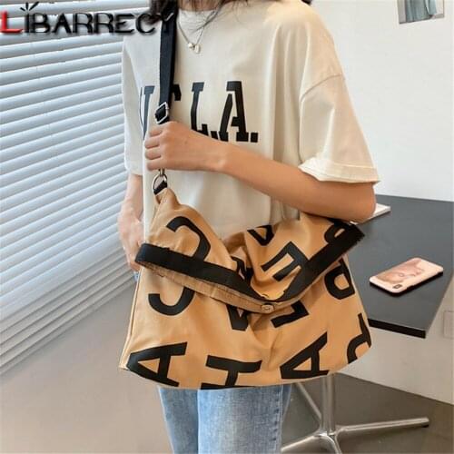 2021 Ladies Shoulder Bag Fashion Letter Pattern Design Large Capacity Womens Handbag High Quality Canvas Women Messenger Bags
