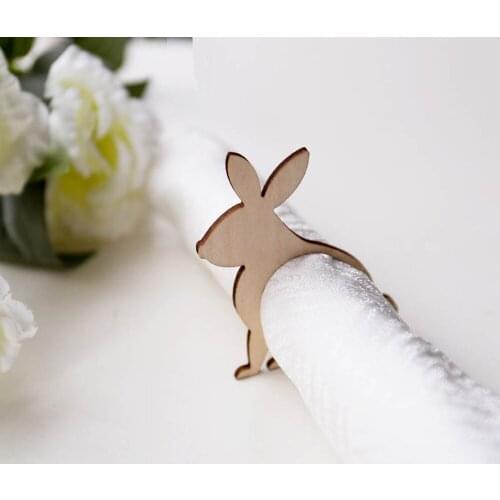 24PCS Wood Easter Rabbit Napkin Rings,Easter Bunny Party Decor,Laser Cut Place Setting,Rabbit Napkin Ring, Easter Table Decor