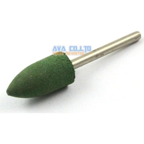 30 Pieces 10x20mm Green Bullet Mounted Rubber Polishing Point Grinding Bit 3mm Shank