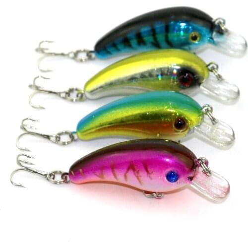 Big Sale 4pcs/lot New Small Artificial Crank Baits Minnow Fishing Lure Hard Plastic Crank Fishing Tackle Pesca Wobblers 5cm 4.8g