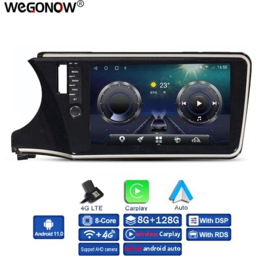 Carplay DSP Android 10.0 6G + 128G 4G LTE IPS Car DVD Player GPS WIFI Bluetooth 5.0 RDS Radio For Honda CITY Left Hand 2014-2019