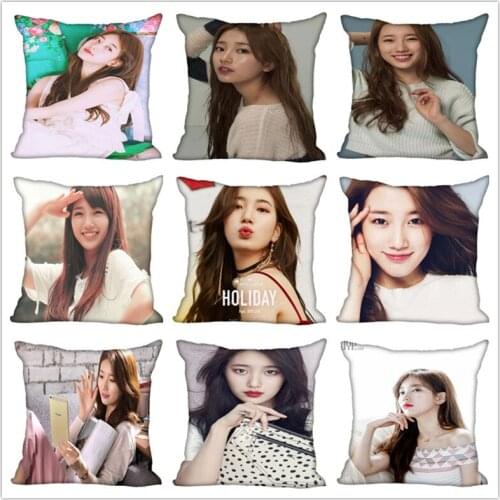 Hot Custom Bae Suzy Square Pillowcase Custom Zippered Bedroom Home Pillow Cover Case More size 40x40cm best gift