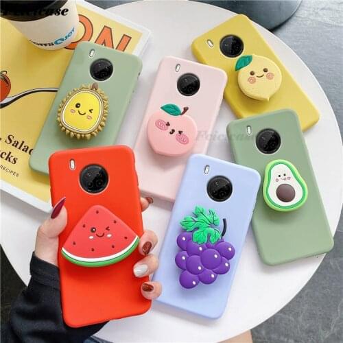For Huawei Y9a Case 3D Cartoon Phone Holder Cover For Huawei Y9a FRL-22 FRL-L23 Silicone Soft Cover Stand Bags Y9a 2020