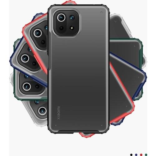 Case for xiaomi mi 11 lite 5g bumper cover on xiaomy mi11lite 11lite light protective phone back coque bag tpu pc matte silicone