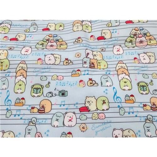 DIY Sewing Doll Cloth Party Home Decor Sumikkogurashi cute animal Printed Cotton Fabric Bundle Patchwork baby shirt pillowcase