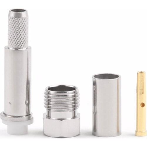 Areyourshop FME Female Jack Crimp RF Coax Connector For RG58 RG142 LMR195 RG400 Cable 10Pcs 50ohm Brass Hot Sale Plug Jack