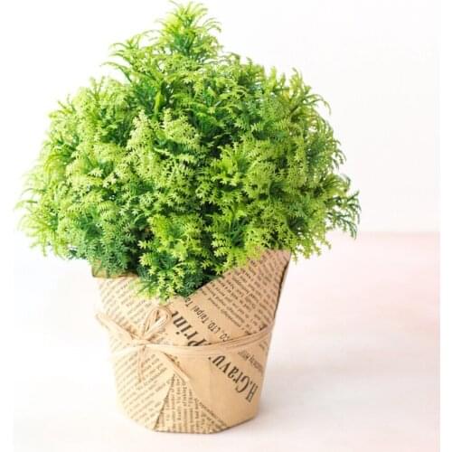 Simulation Silk Plant Flowers Home Living Room Office Hotel Decoration Ornaments Handmade Bonsai Potted Artificial Grass