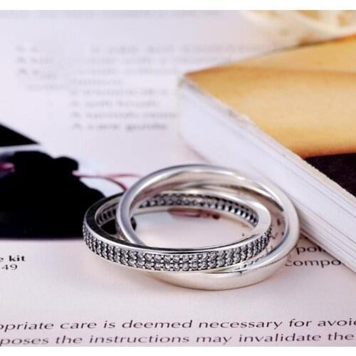 100% 925 Sterling Silver Pan Ring Creative And Interwoven Promise Ring To Pave The Way For Women Wedding Party Fashion Jewelry