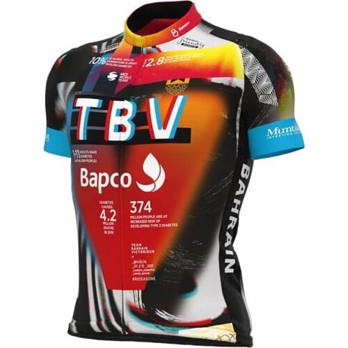 Bahrain Cycling Team Clothing Man Short Sleeve Custom Jerseys Maillot Ciclismo Bike Gear Sportswear 100% Polyester Cycle Apparel