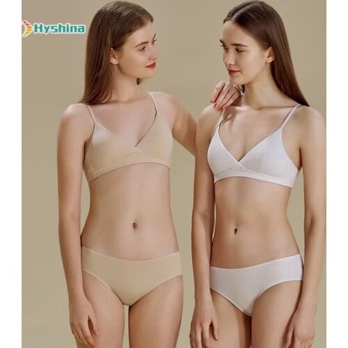 French Triangle Cup Cotton Small Chest Underwear Underwear Set Sexy Rimless Bra Thin Japanese Girl Bra