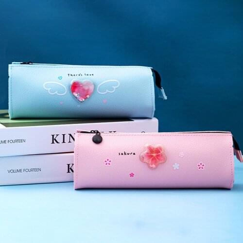 Creative Pencils Case Pu Leather Pen Bags Large Capacity Pencil Pouch Box Cartoon 3d Pencil Case Student Stationery Supplies