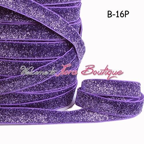 150 yards per lot) wholesale 16mm metallic velvet elastic ribbons