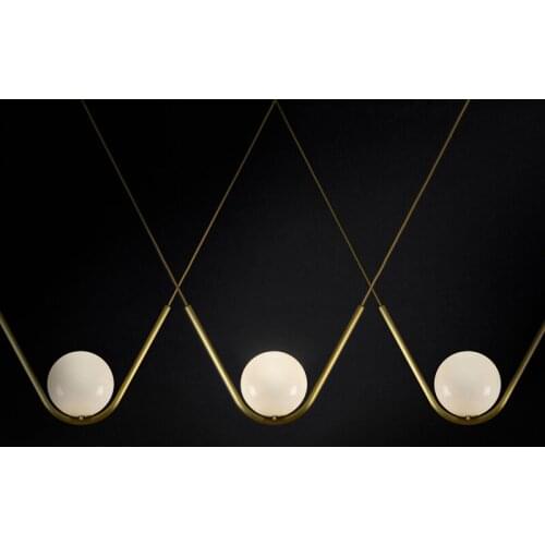Nordic Modern Pendant Lights for Dining Room Bedroom Restaurant Decor Hotel Golden LED Hanging Lamp Fixture White Ball Lampshade