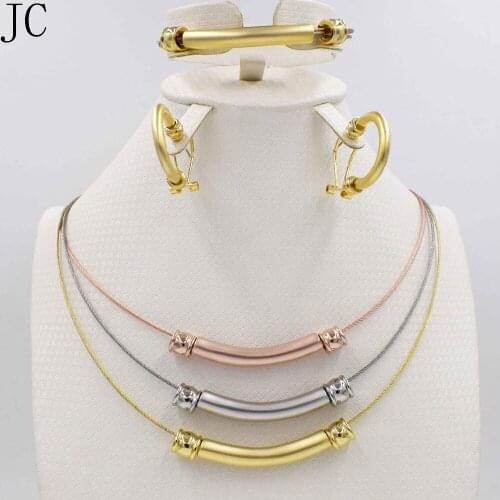 New High Fashion Dubai Jewelry Set Gold Color Nigerian Wedding African Beads Jewelry Sets Parure Bijoux Femme