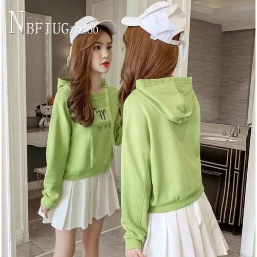 2020 Spring Autumn New Long Sleeve Women Sweatshirts Korean Drawstring Female Sweatshirts
